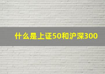 什么是上证50和沪深300