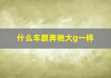 什么车跟奔驰大g一样