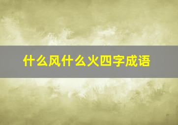 什么风什么火四字成语