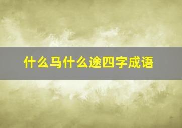 什么马什么途四字成语