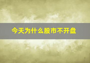 今天为什么股市不开盘