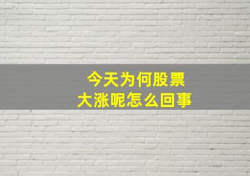 今天为何股票大涨呢怎么回事