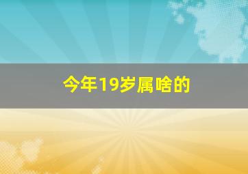 今年19岁属啥的