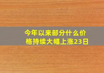 今年以来部分什么价格持续大幅上涨23日