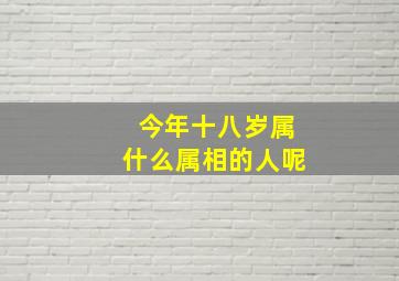 今年十八岁属什么属相的人呢