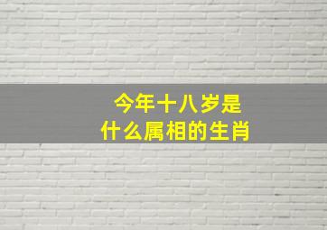 今年十八岁是什么属相的生肖