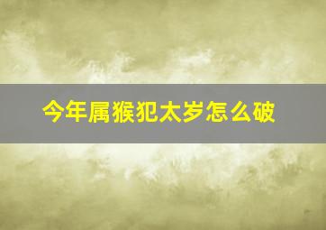 今年属猴犯太岁怎么破