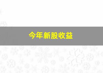 今年新股收益