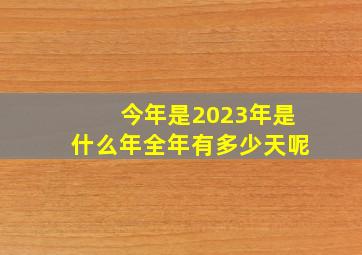 今年是2023年是什么年全年有多少天呢