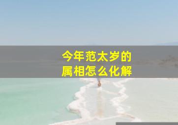 今年范太岁的属相怎么化解