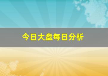 今日大盘每日分析