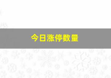 今日涨停数量