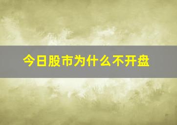 今日股市为什么不开盘