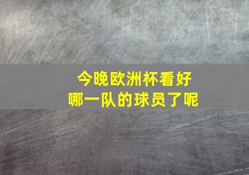 今晚欧洲杯看好哪一队的球员了呢