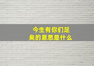 今生有你们足矣的意思是什么