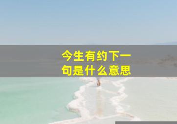 今生有约下一句是什么意思