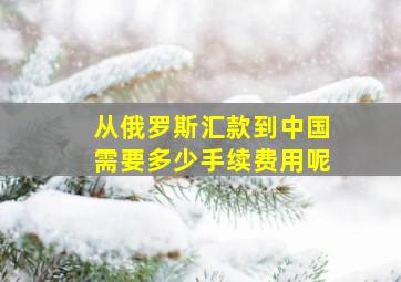 从俄罗斯汇款到中国需要多少手续费用呢