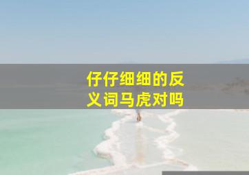 仔仔细细的反义词马虎对吗