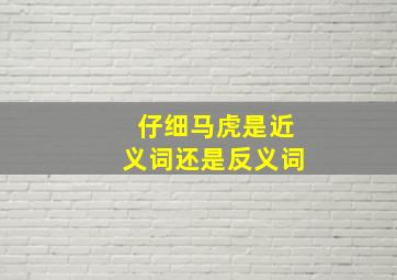 仔细马虎是近义词还是反义词