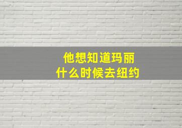 他想知道玛丽什么时候去纽约