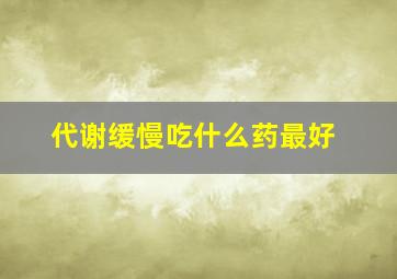 代谢缓慢吃什么药最好