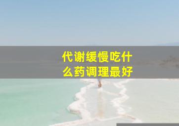 代谢缓慢吃什么药调理最好