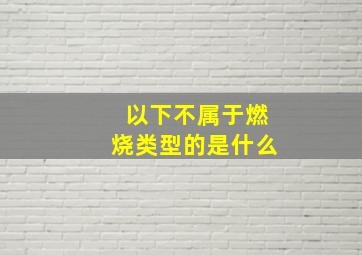 以下不属于燃烧类型的是什么