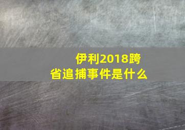 伊利2018跨省追捕事件是什么