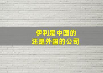 伊利是中国的还是外国的公司