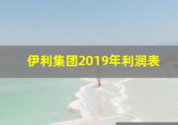 伊利集团2019年利润表