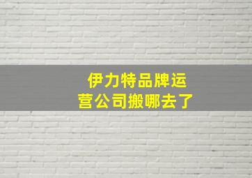 伊力特品牌运营公司搬哪去了