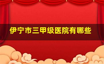 伊宁市三甲级医院有哪些