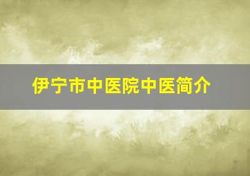 伊宁市中医院中医简介