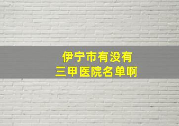 伊宁市有没有三甲医院名单啊