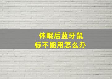 休眠后蓝牙鼠标不能用怎么办