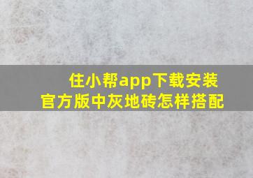 住小帮app下载安装官方版中灰地砖怎样搭配