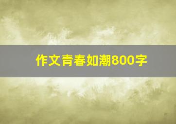 作文青春如潮800字