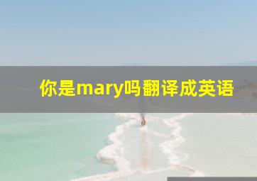 你是mary吗翻译成英语