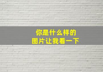 你是什么样的图片让我看一下