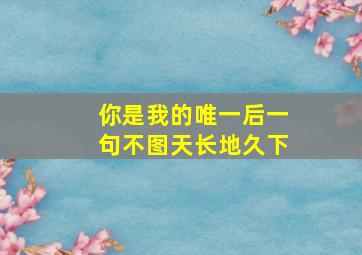 你是我的唯一后一句不图天长地久下