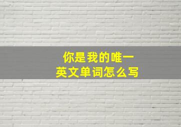 你是我的唯一英文单词怎么写