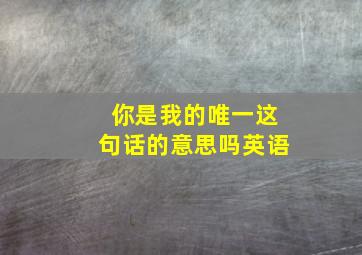 你是我的唯一这句话的意思吗英语