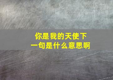 你是我的天使下一句是什么意思啊