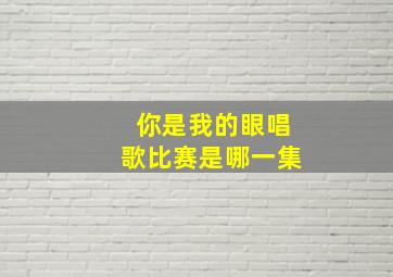 你是我的眼唱歌比赛是哪一集