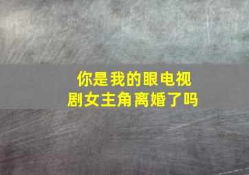 你是我的眼电视剧女主角离婚了吗