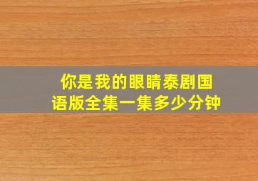 你是我的眼睛泰剧国语版全集一集多少分钟