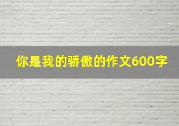 你是我的骄傲的作文600字