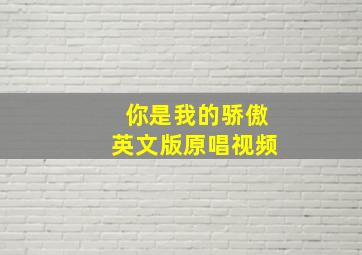 你是我的骄傲英文版原唱视频