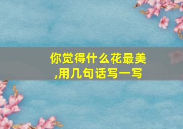 你觉得什么花最美,用几句话写一写