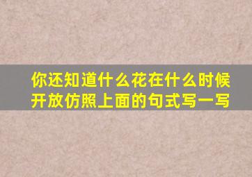 你还知道什么花在什么时候开放仿照上面的句式写一写